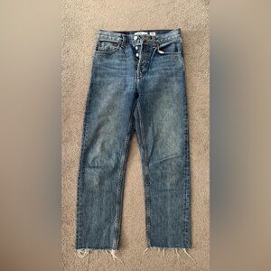 Re/Done Stove Pipe Straight Leg Blue Denim Jeans